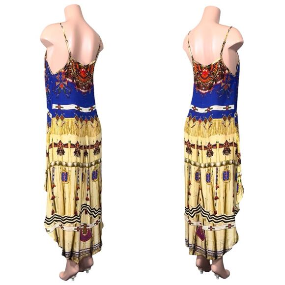 SHAHIDA PARIDES NAVAJO YELLOW HIGH LOW SUMMER DRESSES SZ S/M $349 - Picture 5 of 7